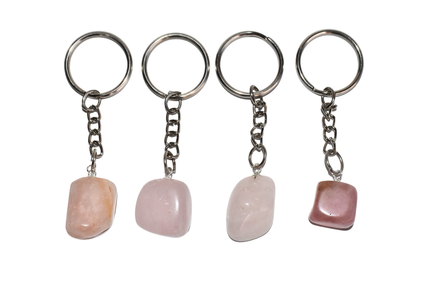 Rose Quartz Key Chain, Gemstone Keychain Crystal Key Ring (Creativity and Empathy)