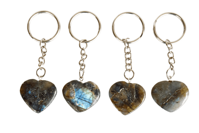 Labradorite Key Chain, Gemstone Keychain Crystal Key Ring (Expanded Awareness and Intuition)