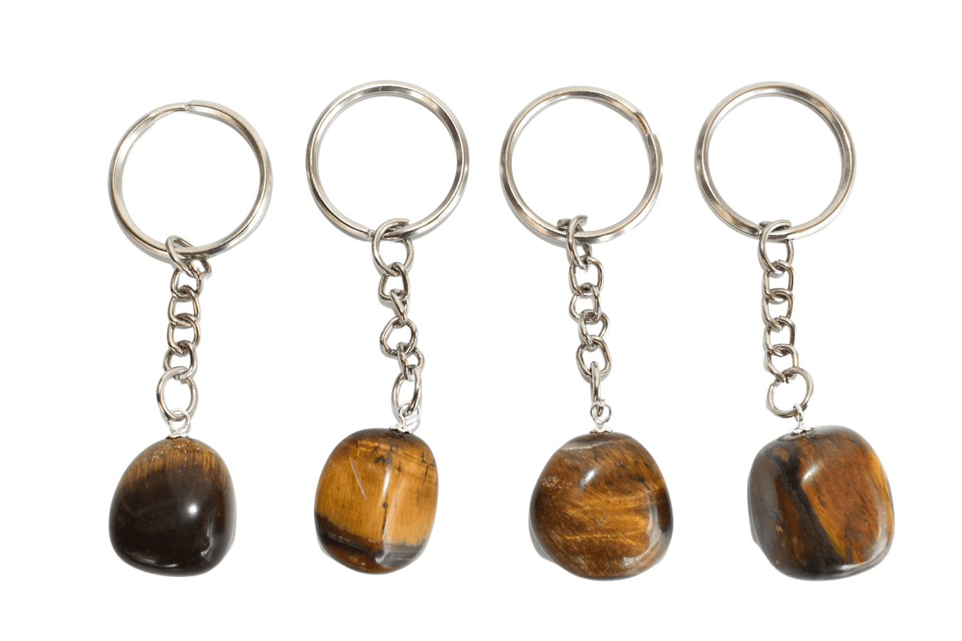 Tiger Eye Key Chain, Gemstone Keychain Crystal Key Ring (Creativity and Intuition)