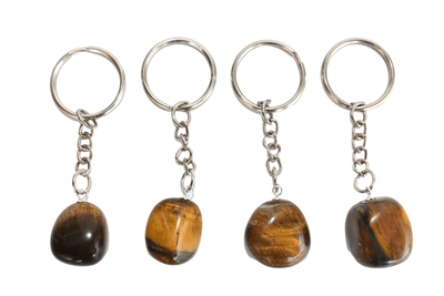 Tiger Eye Key Chain, Gemstone Keychain Crystal Key Ring (Creativity and Intuition)