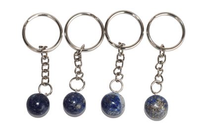 Lapis Lazuli Key Chain, Gemstone Keychain Crystal Key Ring (Inner Peace and Wisdom)