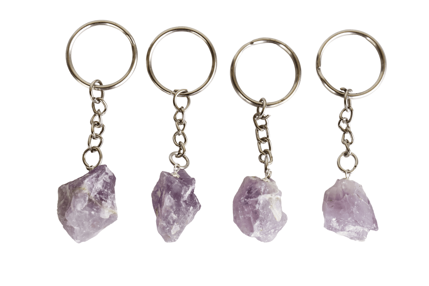 Amethyst Key Chain, Gemstone Keychain Crystal Key Ring (Intuition and Grief)