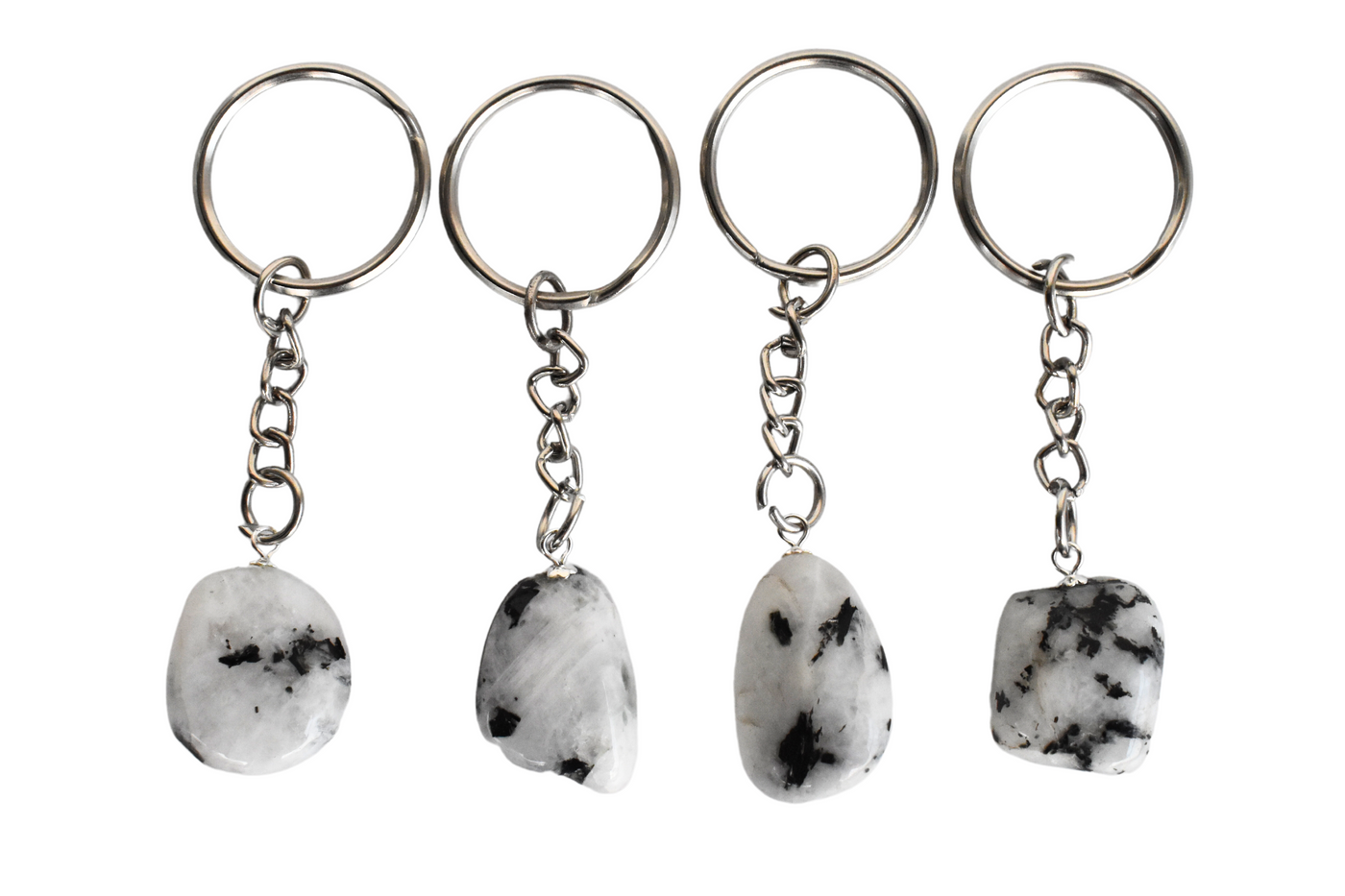 Rainbow Moonstone Key Chain, Gemstone Keychain Crystal Key Ring (Growth and Inspiration )