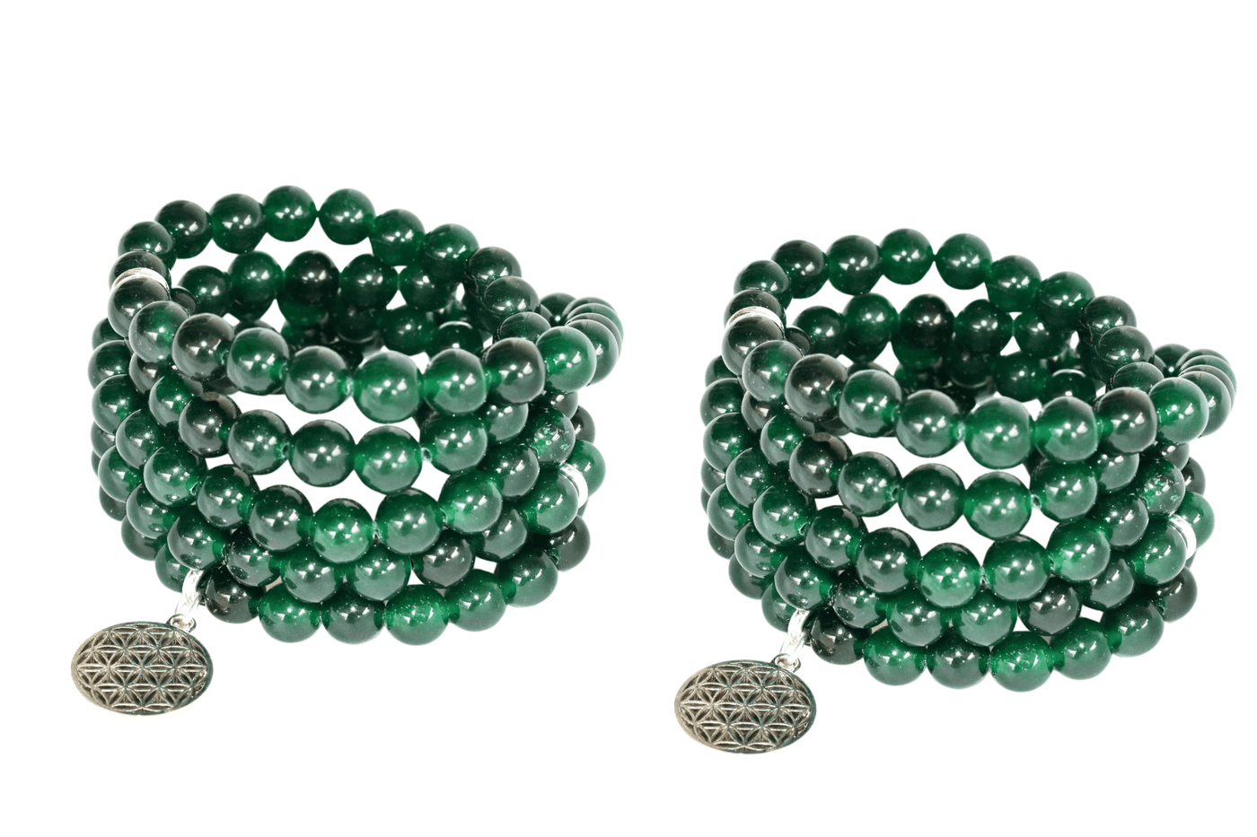 Green Jade Beads Mala Bracelet, 108 Prayer Beads Necklace (self-sufficiency and Friendship)