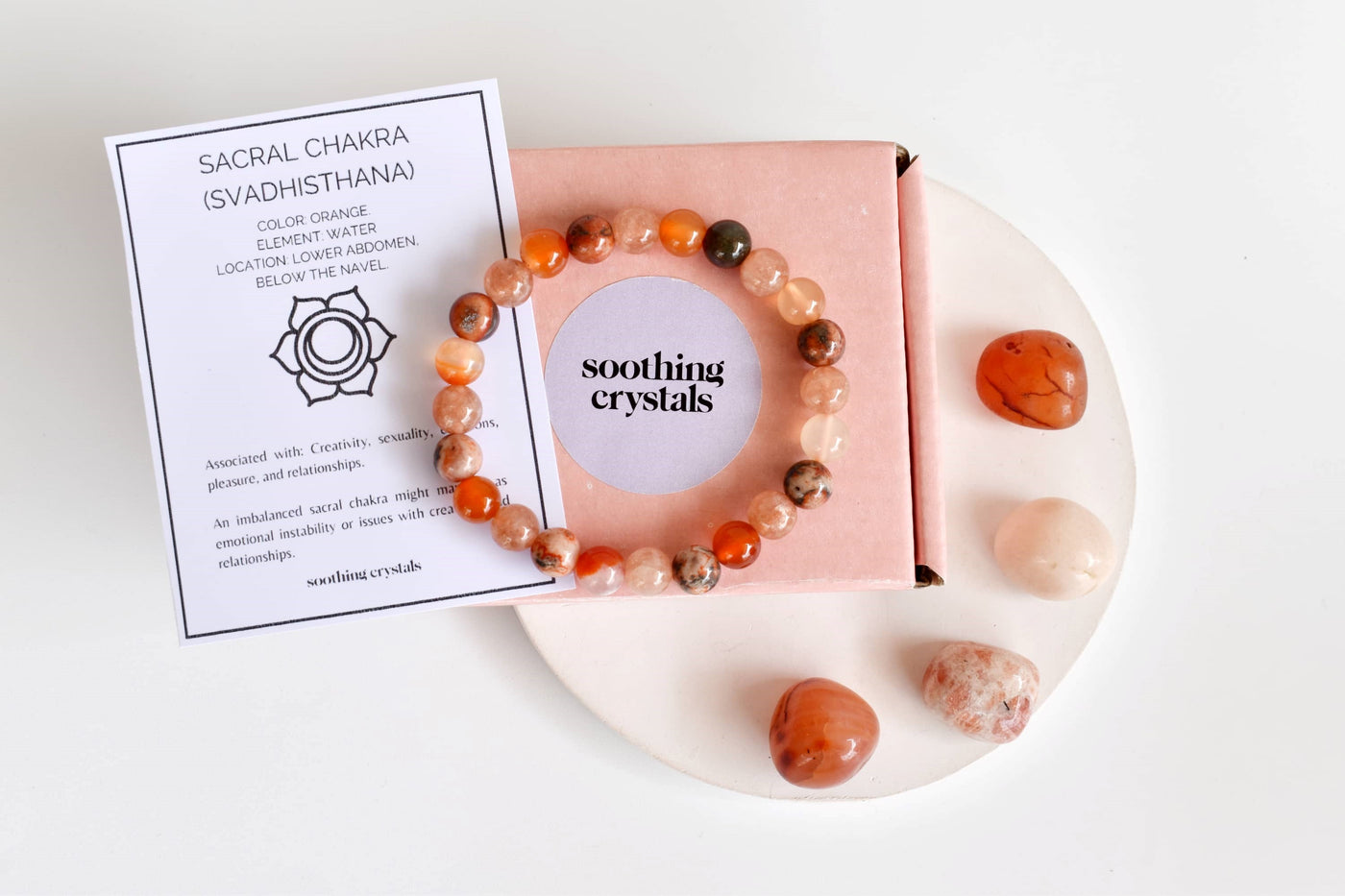 SACRAL Chakra Crystals Kit, Chakra's Stones Tumbled Set, Chakra's Gift