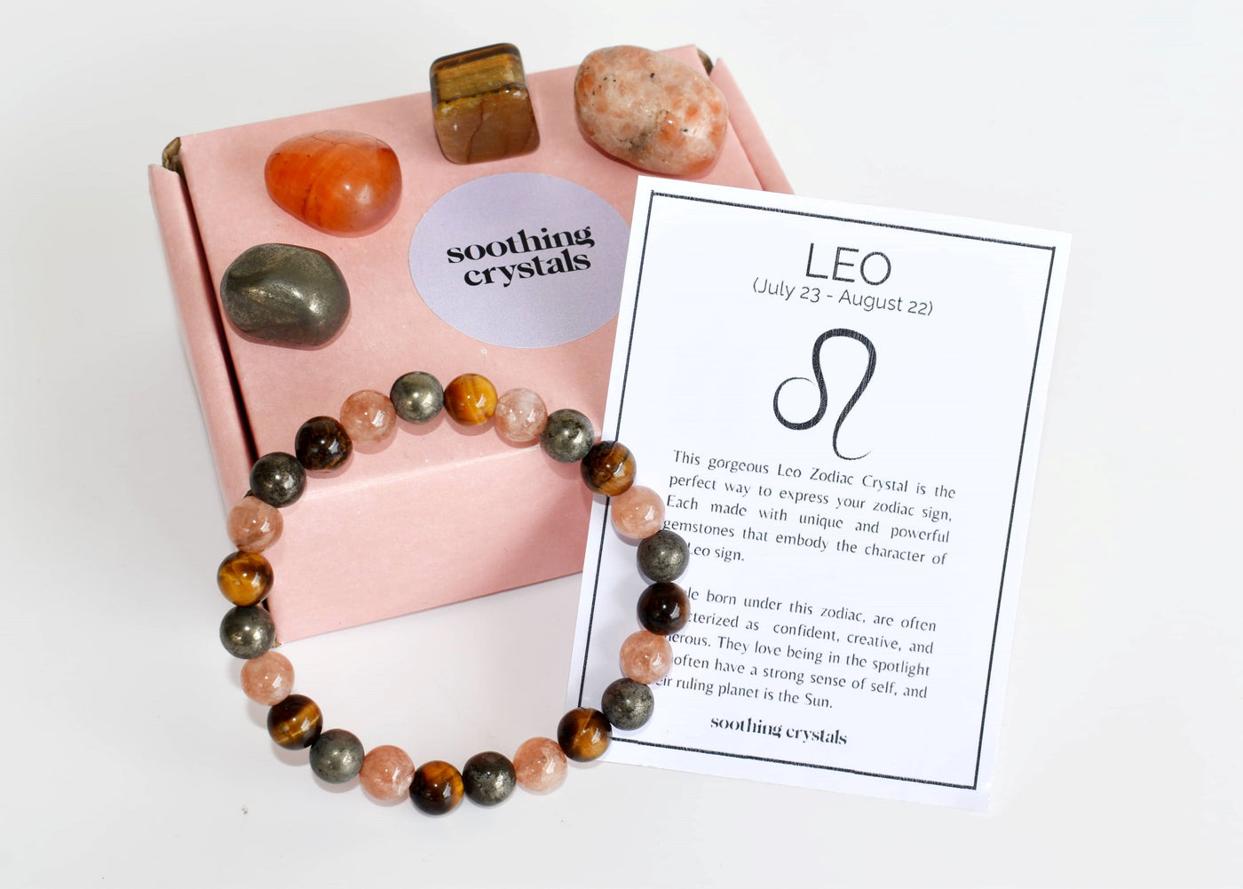 LEO Zodiac Crystal Kit, Leo Birthstones Tumbled Stones Set, Leo Stones Gifts