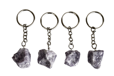 Lepidolite Key Chain, Gemstone Keychain Crystal Key Ring (Joy and Relaxation)