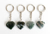 Moss Agate Key Chain, Gemstone Keychain Crystal Key Ring (Trust and Self-Discipline)