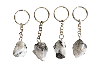 Rainbow Moonstone Key Chain, Gemstone Keychain Crystal Key Ring (Growth and Inspiration )