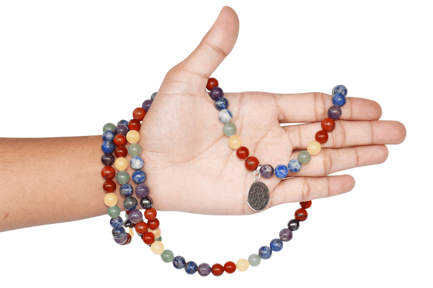 7 Chakra Beads Mala Bracelet, 108 Prayer Beads Necklace