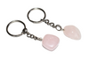 Rose Quartz Key Chain, Gemstone Keychain Crystal Key Ring (Creativity and Empathy)