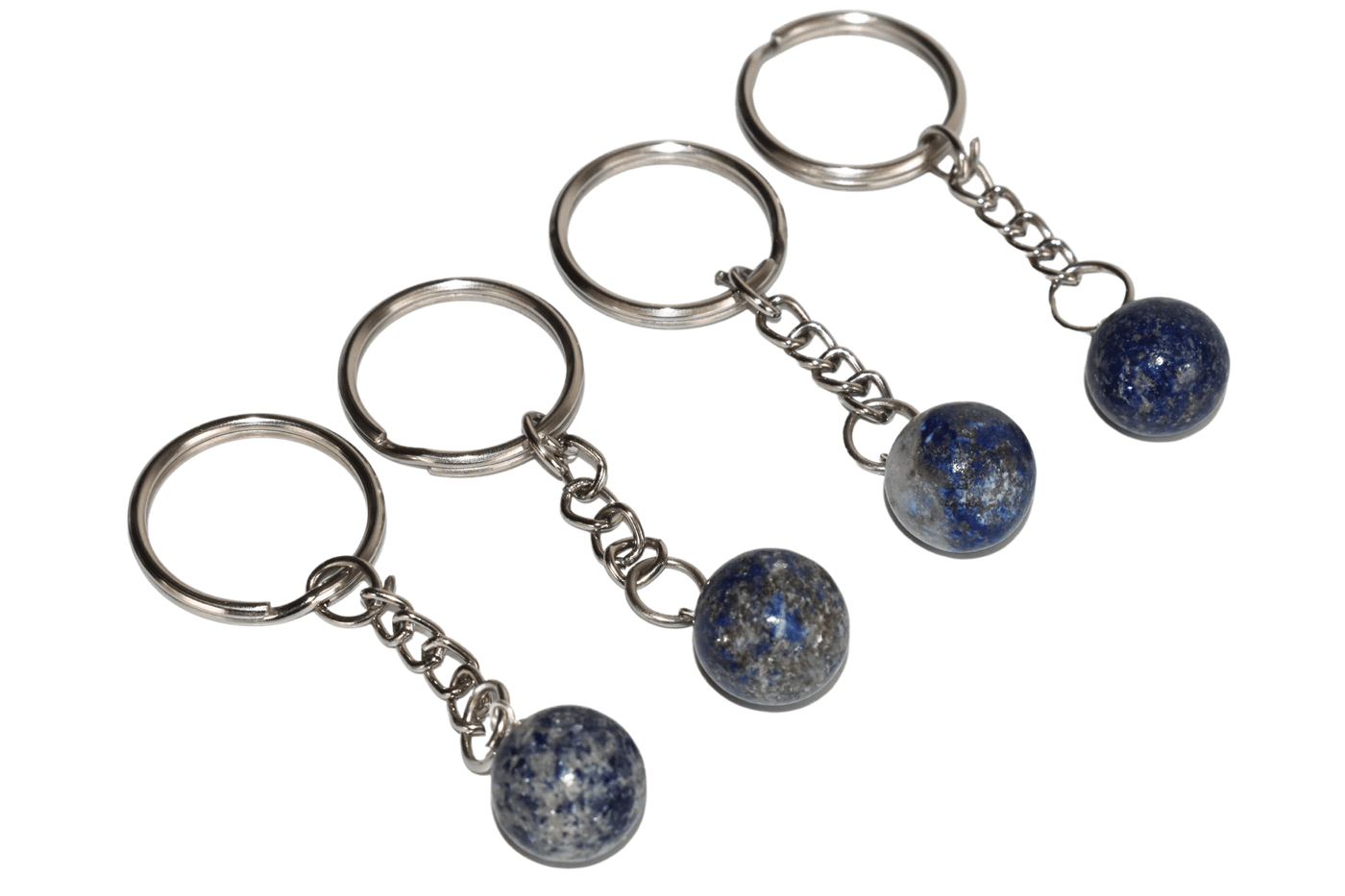 Lapis Lazuli Key Chain, Gemstone Keychain Crystal Key Ring (Inner Peace and Wisdom)