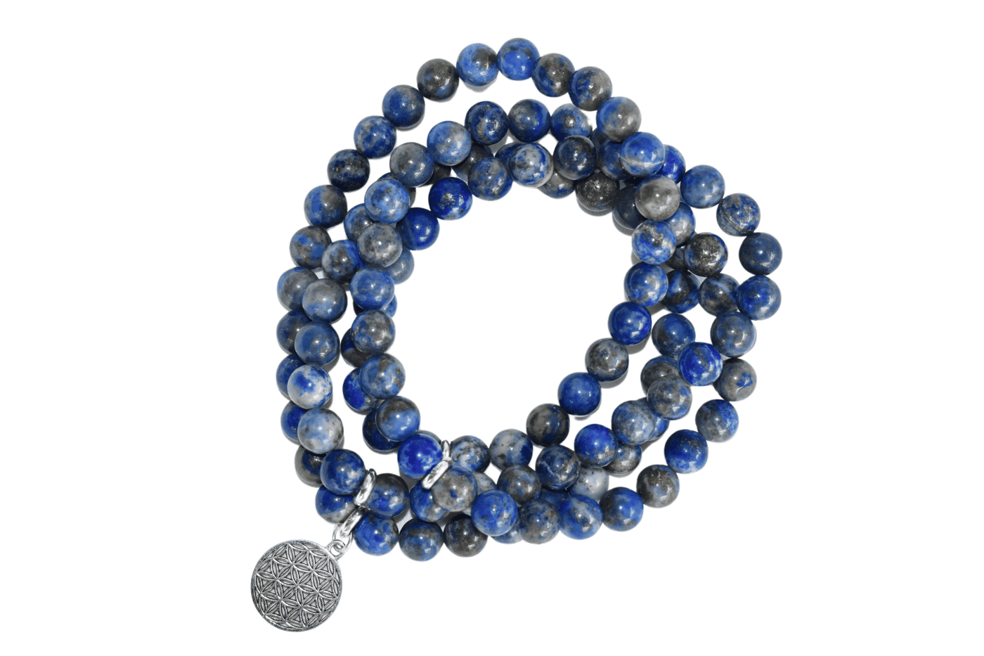 Lapis Lazuli Beads Mala Bracelet, 108 Prayer Beads Necklace (Truth and Confidence)