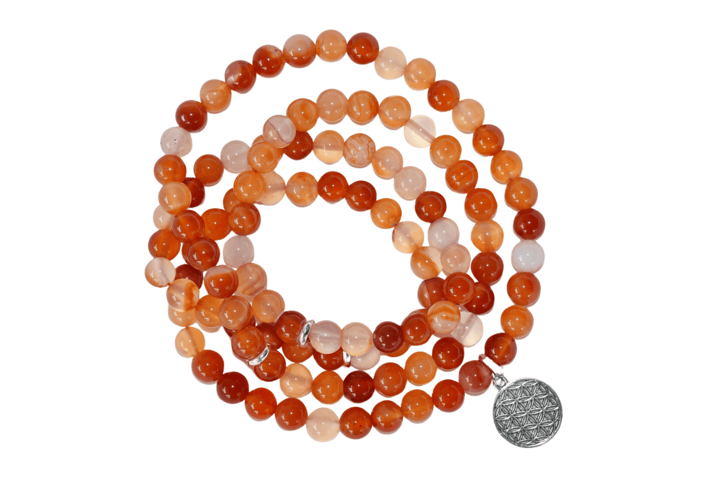 Carnelian Beads Mala Bracelet, 108 Prayer Beads Necklace (Vitality and Motivation)