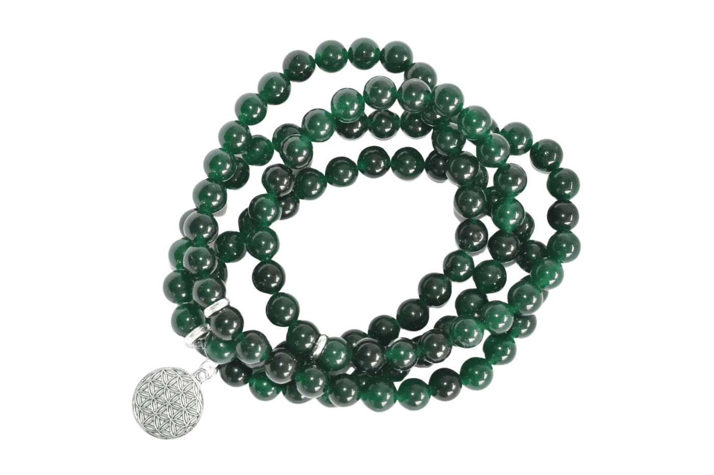 Green Jade Beads Mala Bracelet, 108 Prayer Beads Necklace (self-sufficiency and Friendship)