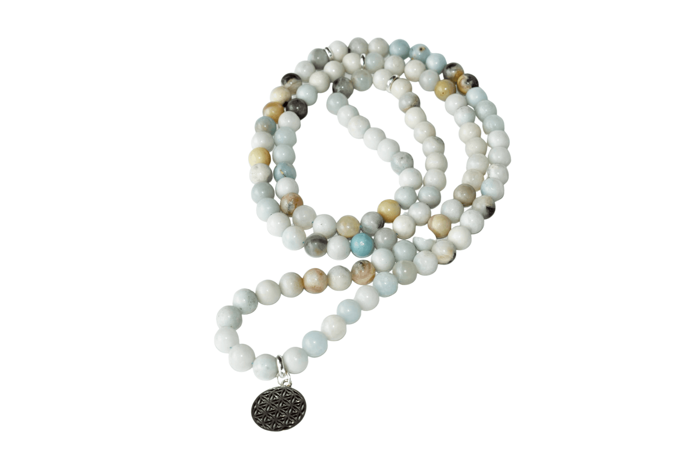 Multi Amazonite Beads Mala Bracelet, 108 Prayer Beads Necklace (Good luck and Fortune)