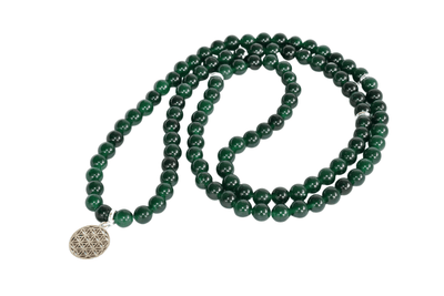 Green Jade Beads Mala Bracelet, 108 Prayer Beads Necklace (self-sufficiency and Friendship)