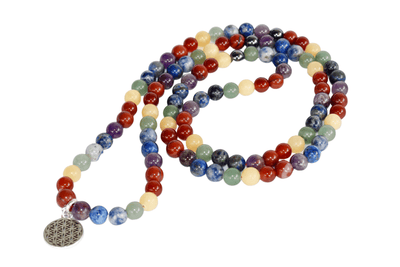 7 Chakra Beads Mala Bracelet, 108 Prayer Beads Necklace