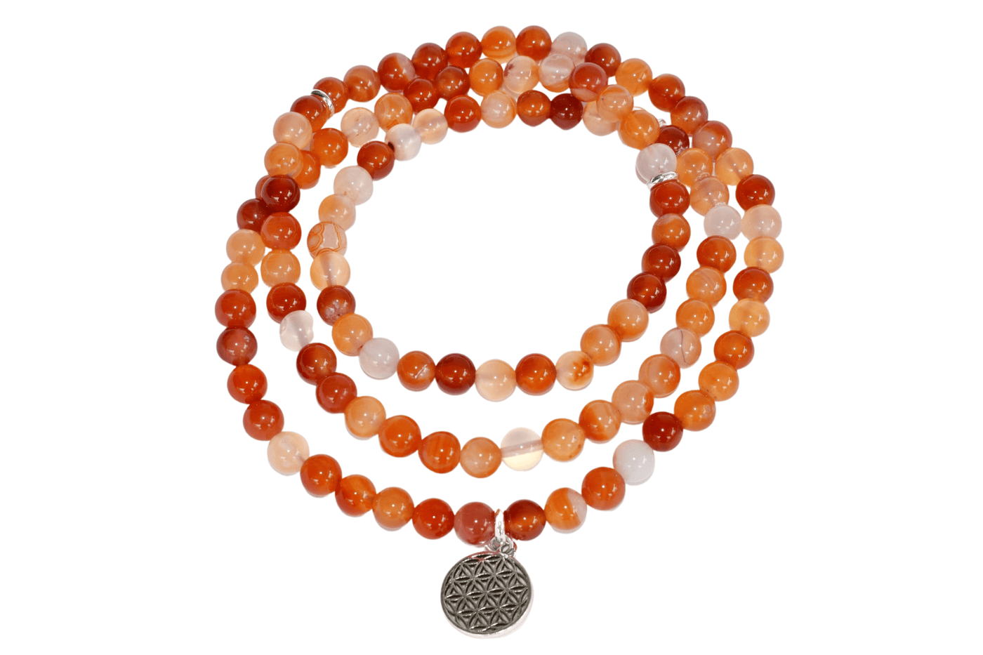 Carnelian Beads Mala Bracelet, 108 Prayer Beads Necklace (Vitality and Motivation)