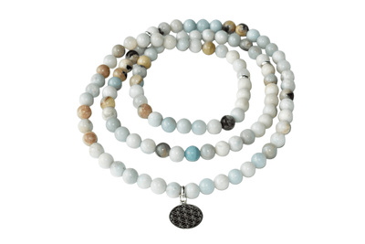 Multi Amazonite Beads Mala Bracelet, 108 Prayer Beads Necklace (Good luck and Fortune)