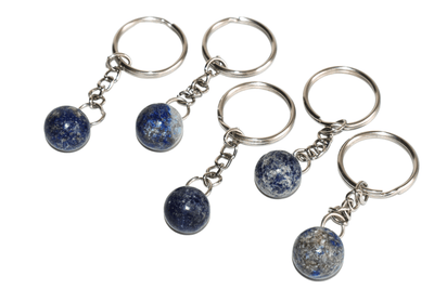 Lapis Lazuli Key Chain, Gemstone Keychain Crystal Key Ring (Inner Peace and Wisdom)