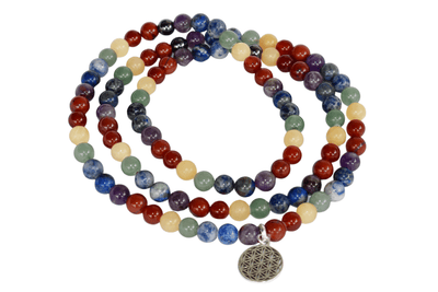 7 Chakra Beads Mala Bracelet, 108 Prayer Beads Necklace