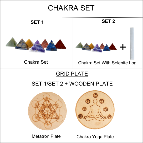 7 Chakra Crystals Pyramids