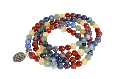 7 Chakra Beads Mala Bracelet, 108 Prayer Beads Necklace