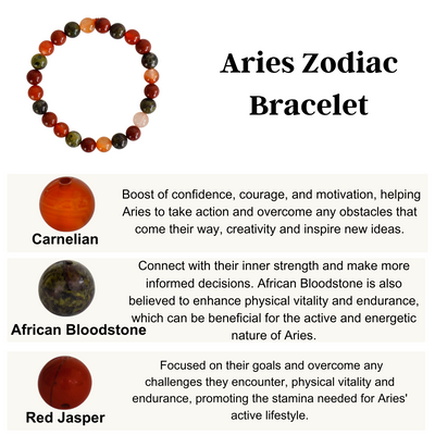 Aries Zodiac Crystal Bracelet, Aries Gifts