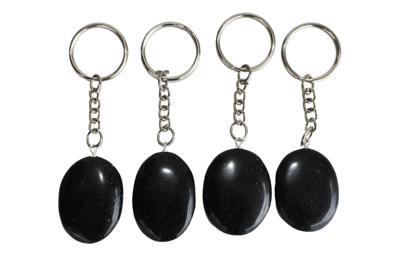 Black Tourmaline Key Chain, Gemstone Keychain Crystal Key Ring (Protection and Strength)