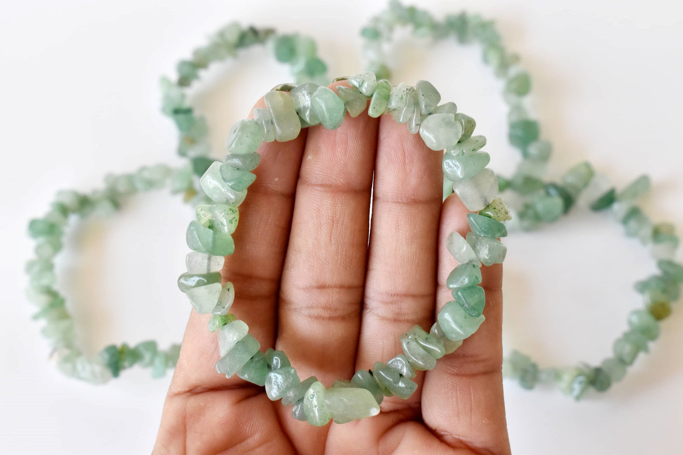 Green Aventurine Chip Bracelet (Attraction and Peace Of Mind)