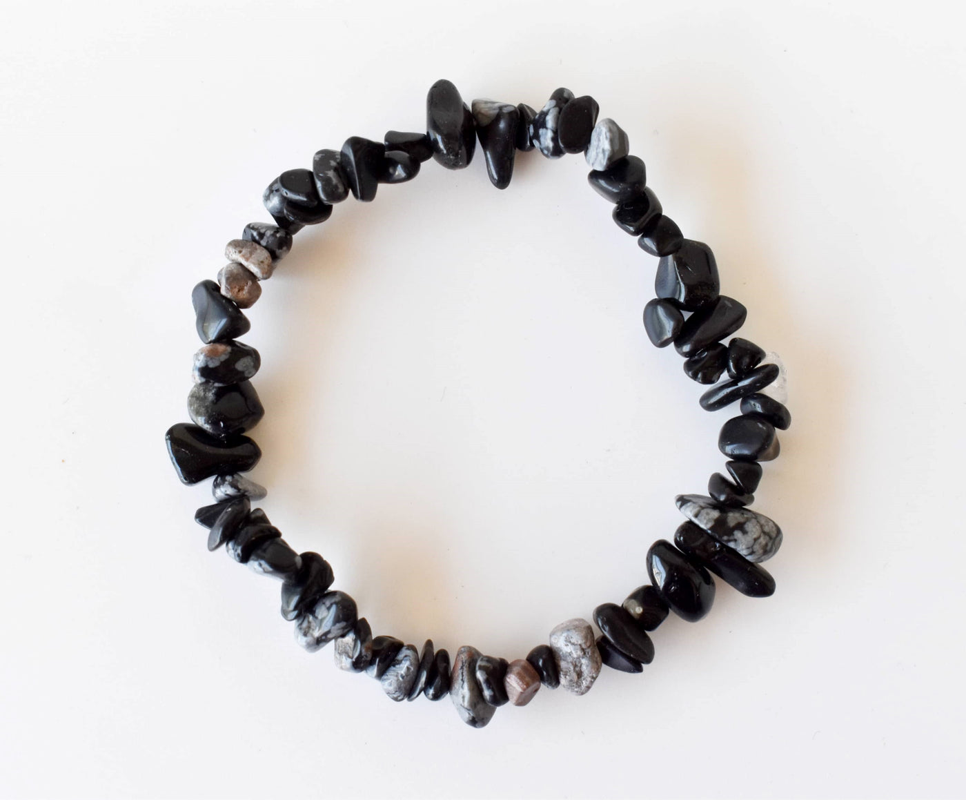 Snowflake Obsidian Chip Bracelet(Past Life Recall and Wisdom)