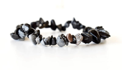 Snowflake Obsidian Chip Bracelet(Past Life Recall and Wisdom)