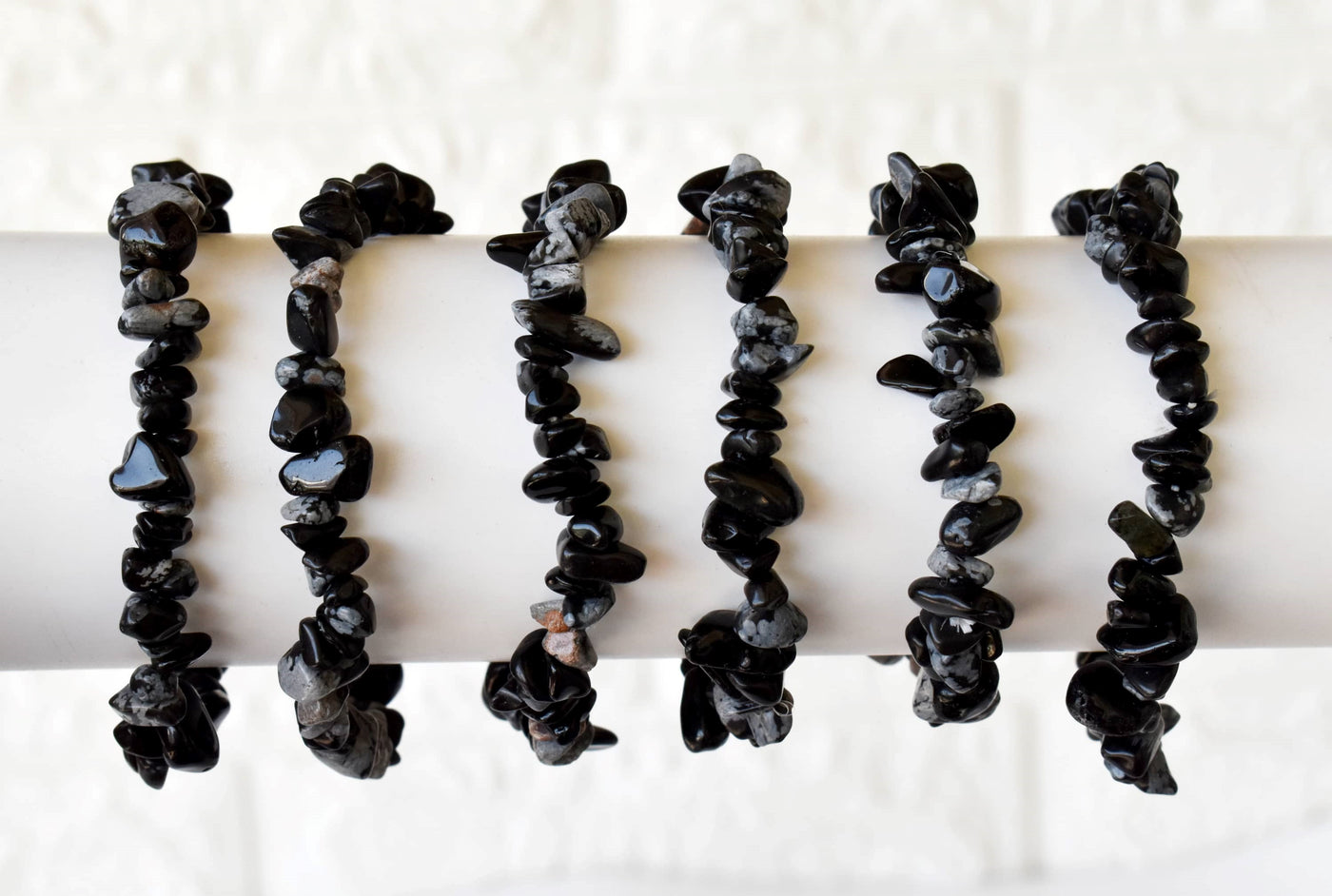 Snowflake Obsidian Chip Bracelet(Past Life Recall and Wisdom)