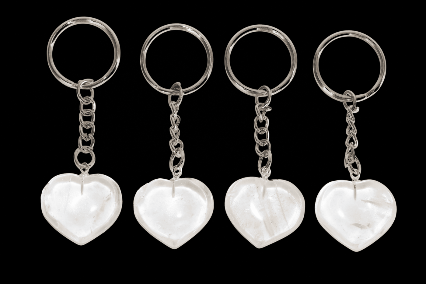 Crystal Quartz Key Chain, Gemstone Keychain Crystal Key Ring (Dreams and Enhancing)