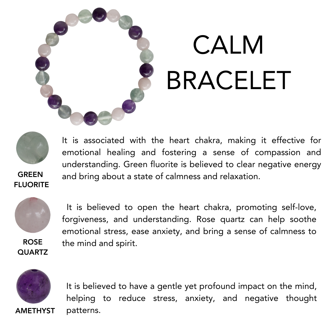 Assisting in Achieving CALM Crystal Bracelet(Tranquility and Mental Clarity)