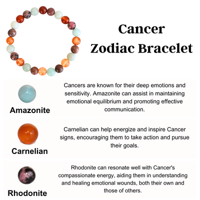 Cancer Zodiac Crystal Bracelet, Cancer Gifts