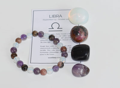 LIBRA Zodiac Crystal Kit, Libra Birthstones Tumbled Stones Set, Libra Gifts