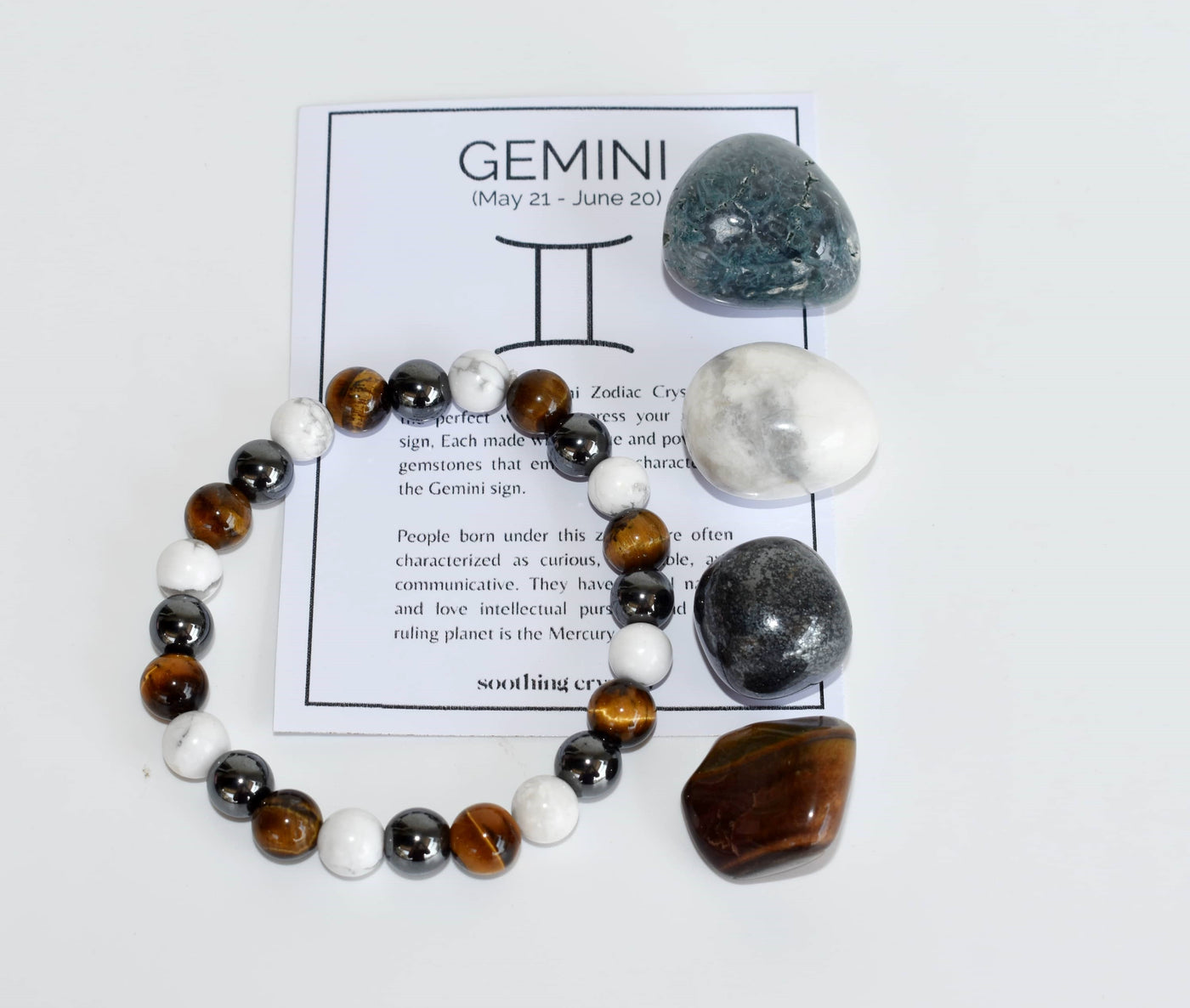 GEMINI Zodiac Crystal Kit, Gemini Birthstones Tumbled Stones Set, Gemini Gifts