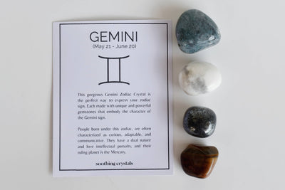 GEMINI Zodiac Crystal Kit, Gemini Birthstones Tumbled Stones Set, Gemini Gifts