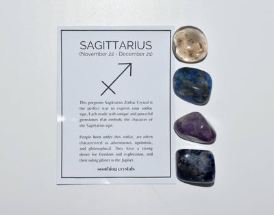 SAGITTARIUS Zodiac Crystal Kit, Sagittarius Birthstones Tumbled Stone Set, Sagittarius Gifts