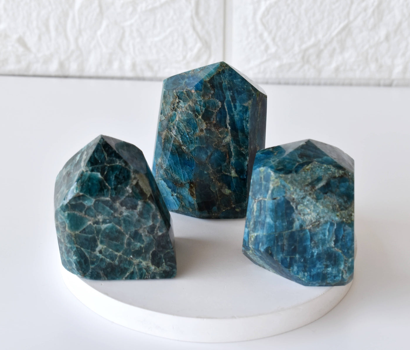 Polished Blue Apatite Points (Inspiration and Psychic Abilities)