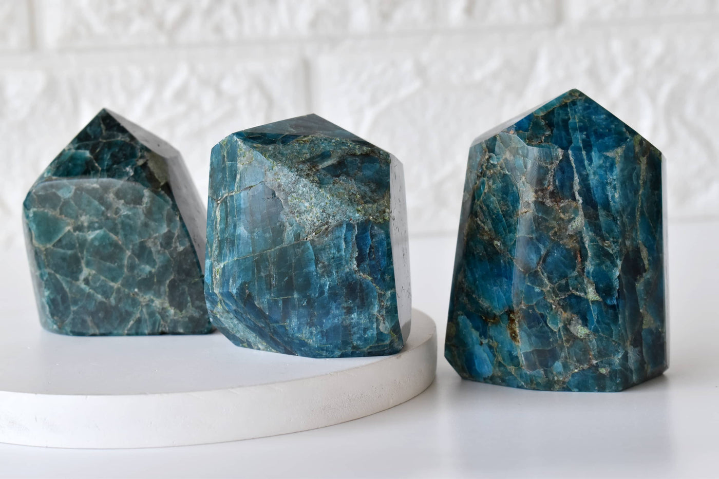 Polished Blue Apatite Points (Inspiration and Psychic Abilities)