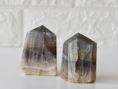 Polished Multi Fluorite Points (Self-Discipline and Grounding )