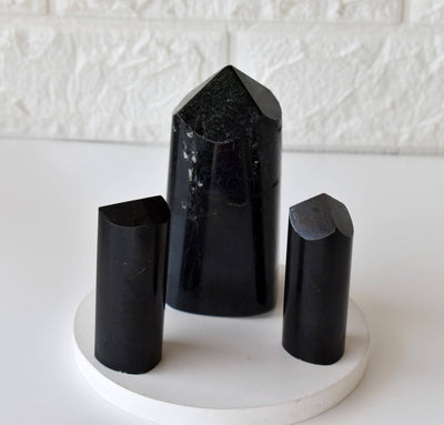 Polished Black Tourmaline Points (Cleansing and Resolution)