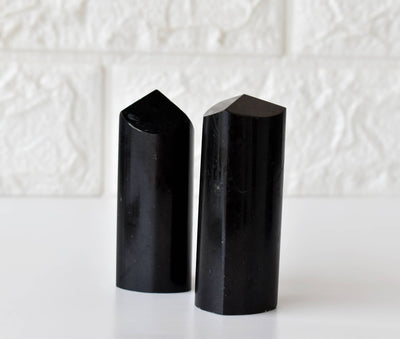 Polished Black Tourmaline Points (Cleansing and Resolution)