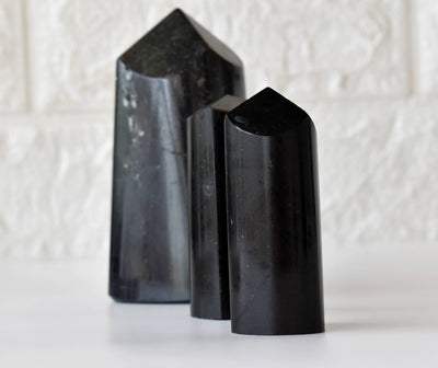 Polished Black Tourmaline Points (Cleansing and Resolution)