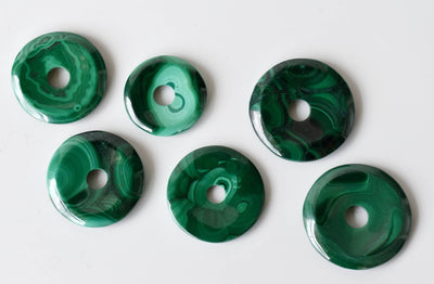 1"  Malachite Donut Pendant (Prosperity and Leadership)