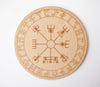 Norse Runes Crystal Grid Board, Wooden 6" Vegvisir Grid Plate