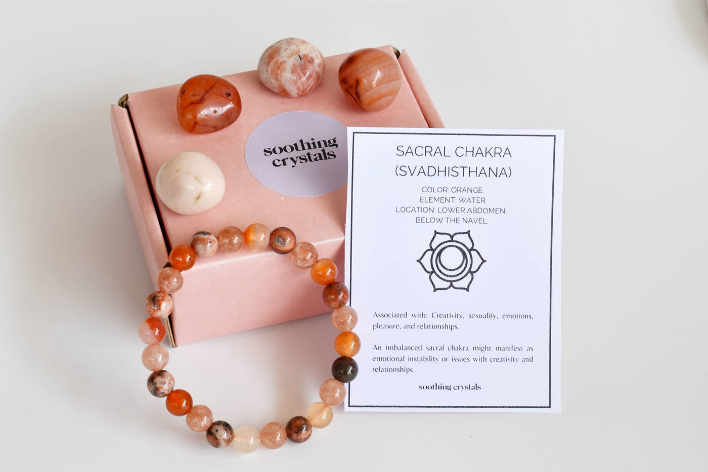 SACRAL Chakra Crystals Kit, Chakra's Stones Tumbled Set, Chakra's Gift